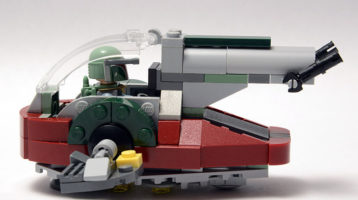 Front view of Slave 1 MOC microfighter with Boba Fett